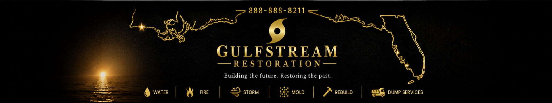 Gulfstream Restoration - 888-888-8211 - water, fire, storm, mold, rebuild, and dump services